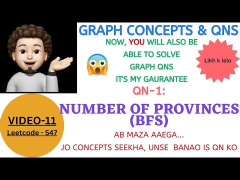 Number of Provinces - (Google, Microsoft,Amazon) | BFS | Graph Concepts & Qns - 11 |Explanation-Code