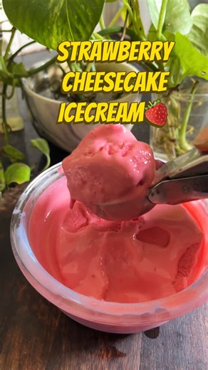 Shweta Khairnar on Instagram: "Strawberry Cheesecake Ice Cream is the easiest one blender recipe that gives you all the ice-cream flavour without any guilt How to make? Ingredients🍓 • 1 cup frozen strawberries • 200 g cream cheese (softened slightly) • ½ cup condensed milk • ½ tsp vanilla essence • Tiny pinch of salt • 1–2 tsp sweetener (adjust to taste) Method: 1.Add everything straight into the blender. Blend until completely smooth and creamy. Stop once or twice to scrape the sides so there 