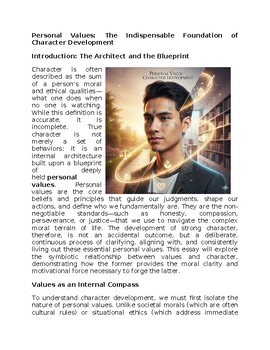 Personal Values in Character Education Worksheet Classwork, Homework