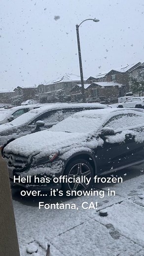 Rare Snowfall in Fontana, CA Today - February 25, 2023