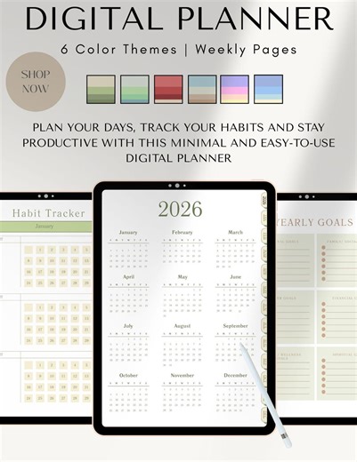 Balanced Life Digital Planner | Weekly Planning | Hyperlinked Minimal Planner - Etsy