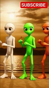 White Green Orange Aliens Dancing Fast 🌈✨ #funny #animatedcartoon #shortsfeed