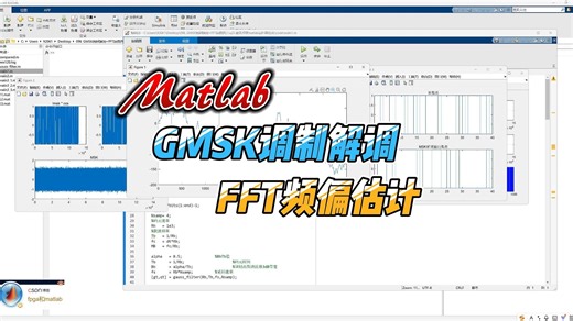 GMSK调制解调 FFT频偏估计同步通信系统matlab误码率仿真