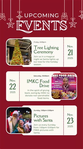 A festive weekend is loading… 🎄✨🎅Three days of holiday magic at Ward Parkway Center! ❤️ Give back, celebrate, and snap a pic with Santa 🎁#HolidaySeason #KCEvents #KansasCity #HolidayFun #TreeLighting #SantaPhotos #FoodDrive #GiveBack #SeasonOfGiving #WardParkwayCenter #WeekendPlans #FestiveVibes #ChristmasTime #KCCommunity #DoGoodFeelGood #HolidayWeekend | Ward Parkway Center