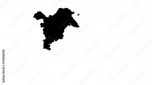 animated video map of East Kalimantan province in Indonesia