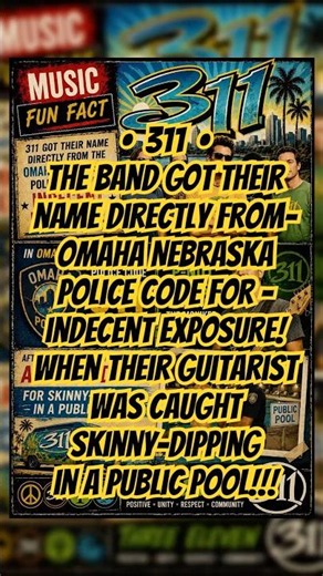 ‼️311‼️got their name directly from the Omaha, Nebraska, police code for indecent exposure‼️#music