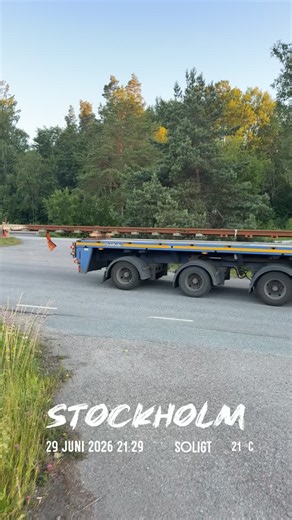 Volvo Truck Special Transport by Rail in Stockholm, Sweden