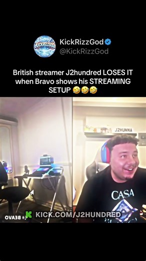British streamer J2Hundred loses it at Beavo’s streaming setup 😭