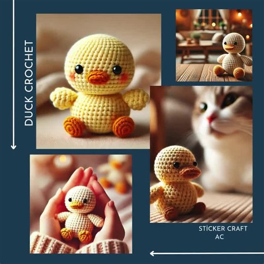 Adorable Crochet Duck Pattern–Easy No-Sew Duck CROCHETDOLL, crochetpatterns,low sew crochet, highland crochet,fursuit head