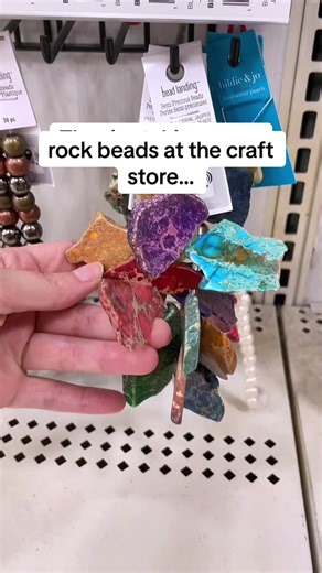 Are these rocks beads? Technically yes. Do we need so many at the craft store? Debatable. #beadtok #beading #crafts #diy #jewelrymaking