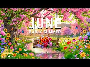 Serene Nature 4K – June Garden Morning 🌿Blooming Flowers, Quiet Gardens & Soft Sunlight