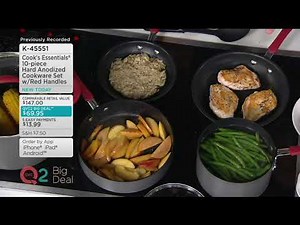 Cook's Essentials 10pc Hard Anodized Cookware Set w/ Red Handles on QVC