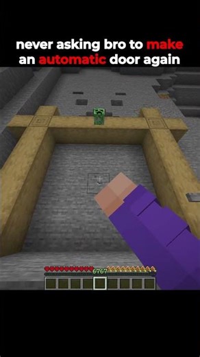 Never asking bro to make an automatic door again #minecraft