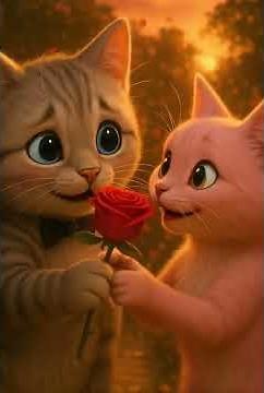 They Fell in Love at First Meow 😻💘 | Heartwarming Animated Cat Story #shorts
