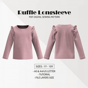 Ruffle Top Sewing Pattern: Baby & Kids T-shirt (PDF Pattern) - Etsy