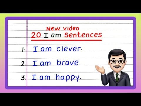 20 I am Sentences | Sentences Using "I am" | Write I am Sentence | Updated Video | Part 2