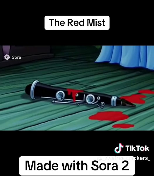 The red mist is coming… 🩸 #sora2 #ai #spongebob #fyp #creepypasta | Red Mist