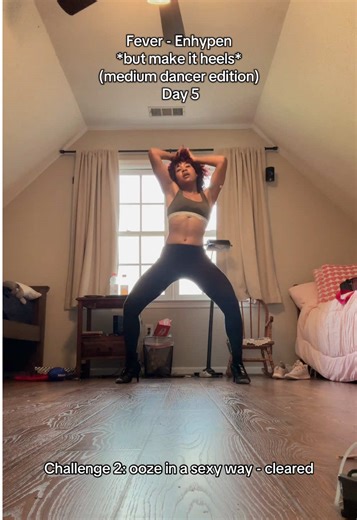 It’s day 5 of doing a heels dance variation of Fever by Enhypen as a medium dancer and we are at least starting to get somewhere haha. @enhypen #Enhypen #enhypenfever #heelsdance #kpop #dance #choreography