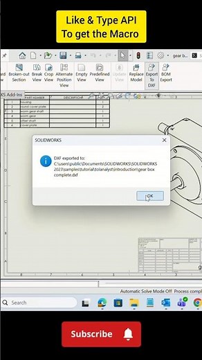 SOLIDWORKS Export Drawing to DXF in 1-Click #coding #solidworks #solidworksapi #solidworkstutorial