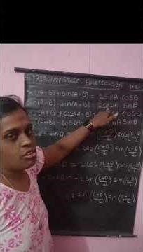 some important formulae in trigonometric functions