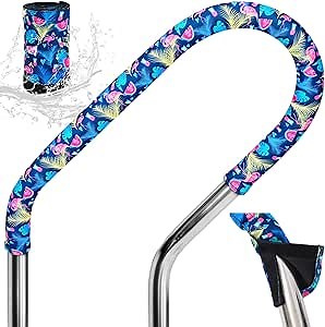 Pool Handrail Cover 4 Feet Swimming Pool Hand Railing Cover Blue Slip Resistant Heat Resistant Railing Grip Cover Suitable for Pool Handrails Safety Grip Sleeve (Flamingo)