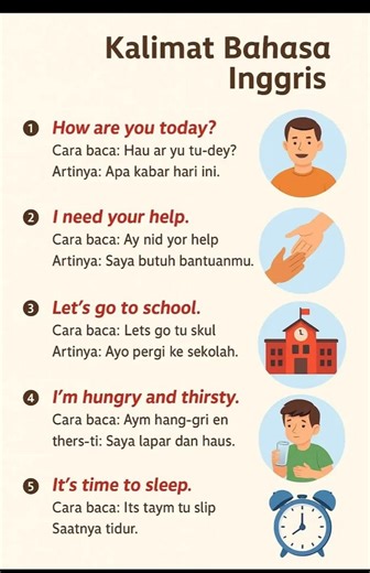 147K views · 3.3K reactions | Belajar bahasa Inggris beserta artinya dan cara pengucapannya tentang keseharian | Icaw Nurhalimah | Facebook