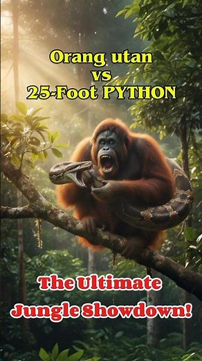 Orangutan vs. 25-Foot PYTHON: The Ultimate Jungle Showdown! #shorts