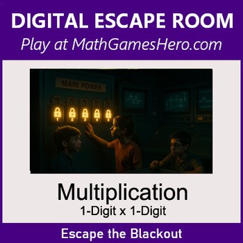 Multiplication 1-Digit by 1-Digit | Digital Math Escape Room Game