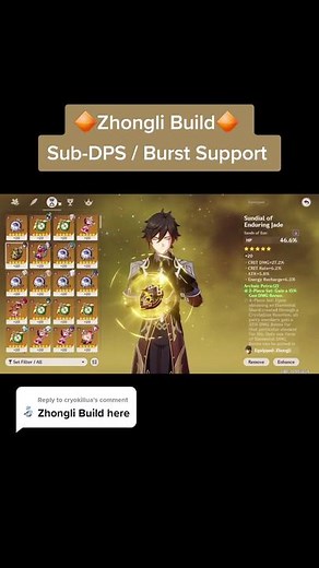 Genshin Impact Zhongli Build Guide: Sub-DPS / Burst Support