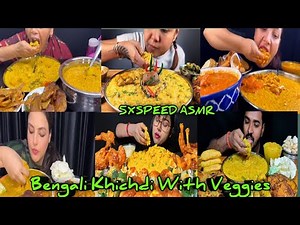 ASMR Eating Bengali Khichdi With Veggies 🤤 Big Bites ❤️ Indian Food Mukbangers Eating Compilation