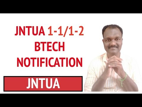 JNTUA 1-1/1-2 BTECH NOTIFICATION #jntua