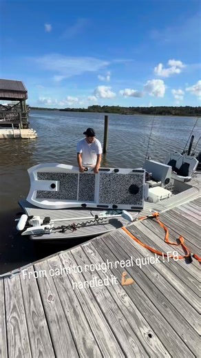 F8 taking on the CHOP ! #boatlife #fishing #sneakboat #tinyboatnation #suzuki #kayakfishing | Sneak boat