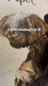 #Repost of the expert wood burning shading tip from the incredible maker @jendiarenzocreative !!! Here’s a pro tip for wood burning ⬇️ Even if an area of your piece is in complete shadow, adding texture in your burn will really add dimension and life to the art! Here, in my reference photo, this side of the dog’s face was in complete black shadow. I could have gone in with my flat shader and burned the area black and smooth. But using my knowledge of fur direction, I was able to add in texture w