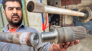 1.2M views · 11K reactions | The Broken Axle Spline Repaired With Using Another Scrap Axle | Machine & Technology | Facebook