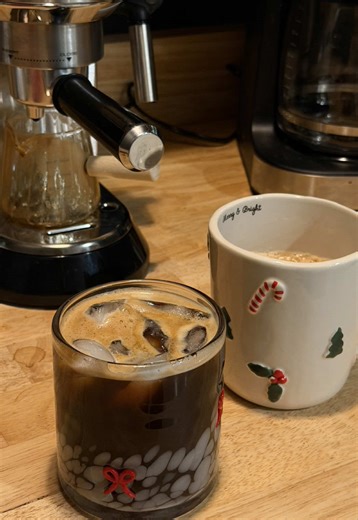 Coffee in an icon glass & 9mg zyns #ilovemybf #coffee #morningcoffee #fyp #zyn