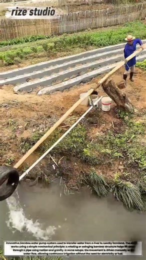 Smart Bamboo Water Pump System | Simple Irrigation Without Electricity