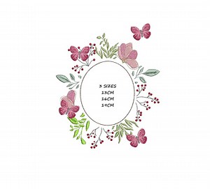 Monogram Butterfly Frame Embroidery Design: Floral Wreath (instant Download, Multiple Formats) - Etsy Canada