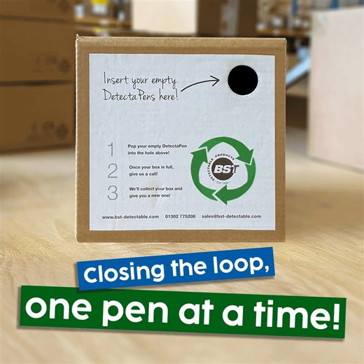 ♻️ Closing the loop, one pen at a time! ♻️ Did you know you can return your used DetectaPens® to us for recycling? Just request a pen recycling box and we’ll send it with your next order so you can collect your empty pens. Once it’s full, let us and know we will arrange to have the box collected! We’ll either reuse the pen bodies or regrind the material to create new detectable items. It’s a simple step toward a more sustainable, circular solution. 🌍✏️ #SustainableSolutions #PenRecycling #Reduc