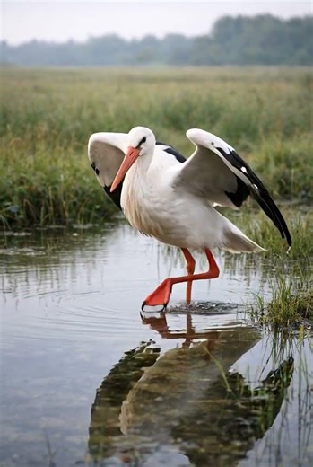 Stork life: Freezing legs and ridiculous poses! 🦢❄️