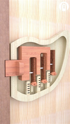 The Cross Section of Wooden Door Lock | 3 DIGIT COMBO LOCK - Clip 100