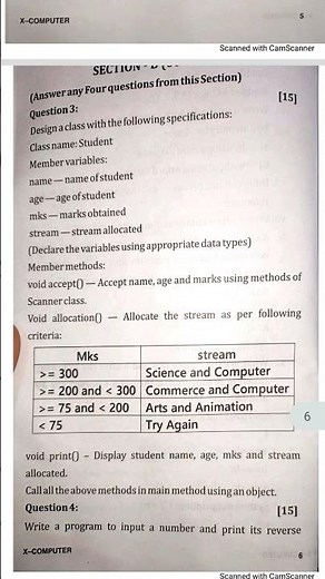 ICSE class 10th, Previous year question paper of Computer