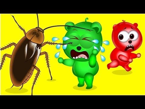 Mega Gummy Bear Cockroach Attack Finger Family Rhyme For Kids ¦ Gummy