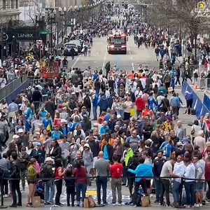 16K views · 657 reactions | A large crowd has gathered on Boylston Street in Boston as the B.A.A. places a #OneBostonDay logo at the #BostonMarathon finish line. A 10th anniversary remembrance will be held at the memorial around 2:50 p.m. | WCVB Channel 5 Boston | Facebook