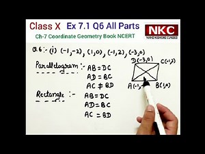 Class 10 Maths Ex 7.1 Q6 - Parallelogram, Rectangle, Rhombus, Square, Kite - Rules- Distance Formula