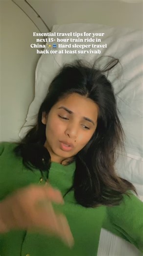Dr. Aqsa | Dermatology | Skincare Guru (A fun, modern twist) on Instagram: "Traveling on a hard sleeper train for 15+ hours in China can be a challenge, but with the right preparation, it’s totally manageable! 😅 Here are my must-have tips and tricks to make your long train ride more comfortable and stress-free: Snacks and water: Stay hydrated and fed. Trust me, you’ll need it! 🍫🥤 Travel pillow & blanket: For those hard sleeper bunks. 🛏️ Entertainment: Download movies, music, or books to keep