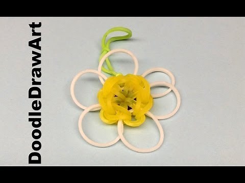 Craft: Rainbow Loom Daisy Flower Charm Pattern - Step by Step tutorial