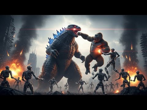 Godzilla and kong time travel to stop the terminator war epic showdown
