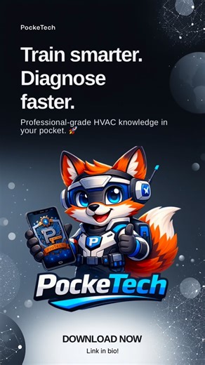 PockeTech on Instagram: "🚀 Meet PockeTech — HVAC in Your Pocket. 🔧📲 If you’ve ever been on a call thinking “there has to be a faster way…” — you’re exactly why we built this. PockeTech is an all-in-one HVAC platform designed to help techs (and contractors) work faster, smarter, and more confidently in the field. ✅ Diagnostics & troubleshooting guides ✅ PT charts + calculators + quick references ✅ Training + skill-building tools ✅ Ask-an-Expert support ✅ Cleaner workflows, fewer callbacks, mor