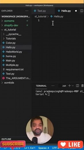 Hello world app development using streamlit a python library #coding #streamlit #pythonprogramming