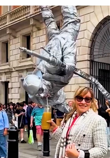 London Street Performance with Levitating Statue